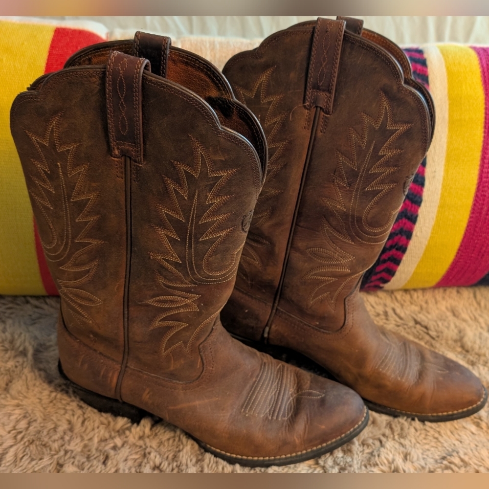 Ariat Brown Leather Western Cowboy Boots